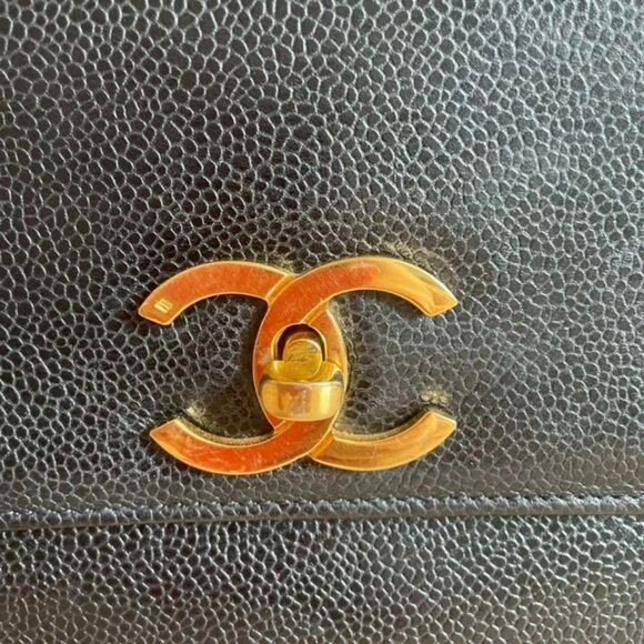 Authentic CHANEL CC Classic Caviar Timeless Flap Shoulder Bag Tote Briefcase - Picture 8 of 15